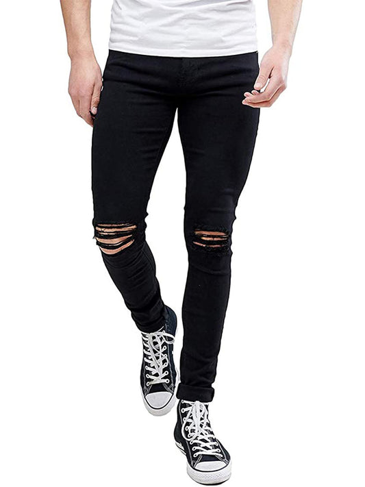 Clearance Gallickan Mens Ripped Jeans Blue Black Ripped Distressed Jeans  for Men Slim Fit, Mens Fashion Design Streetwear Destroyed Jeans Pants  Stretch Fit 