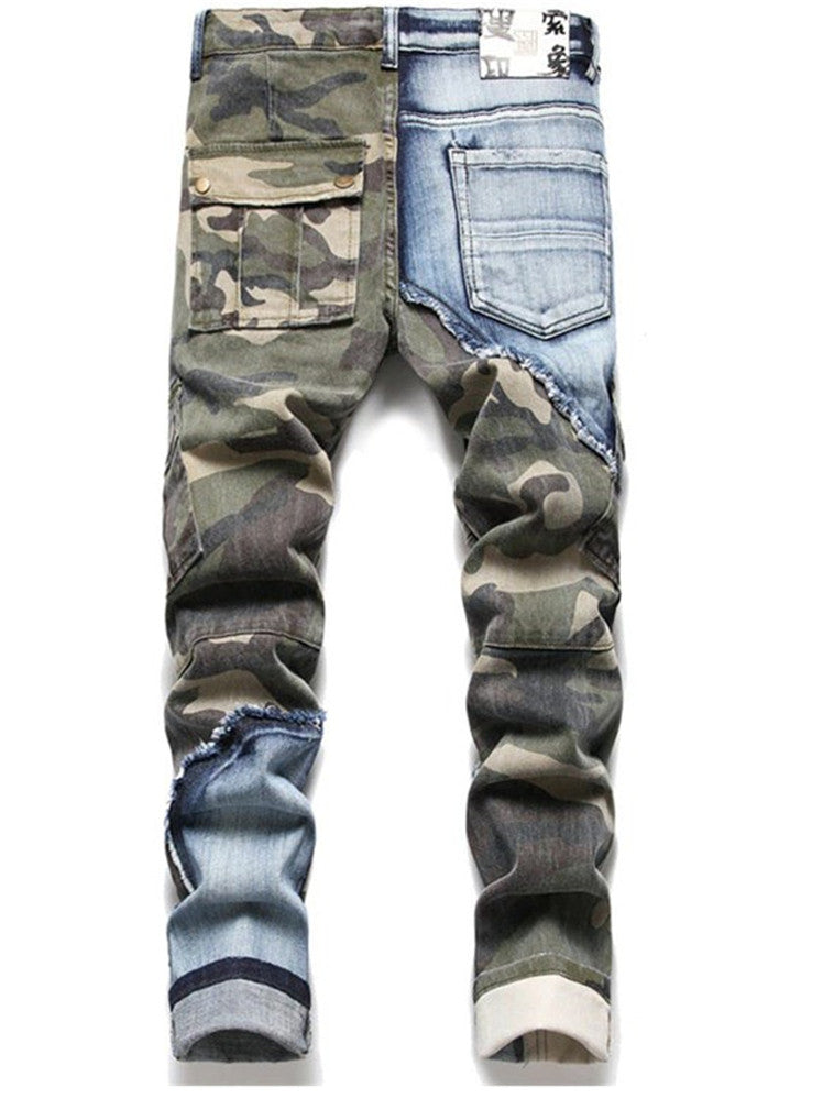 Shops camo distressed women's jeans