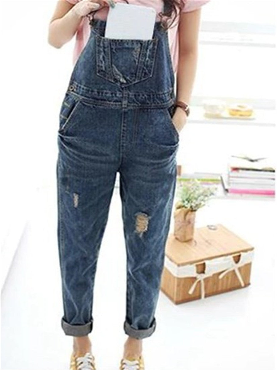 Ripped Denim Ladies Fancy Dungaree at Rs 450/piece in New Delhi | ID:  18081455633