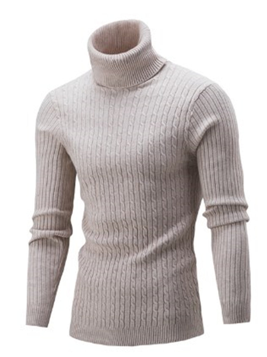 LONGBIDA Mens Turtleneck Sweater Pullovers Knitted Warm Slim Fit Casua