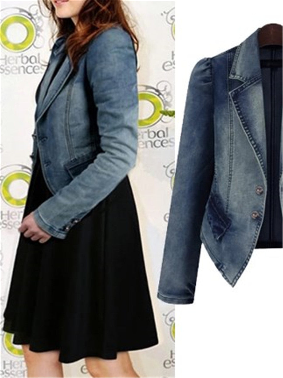 Women's denim hot sale suit jackets