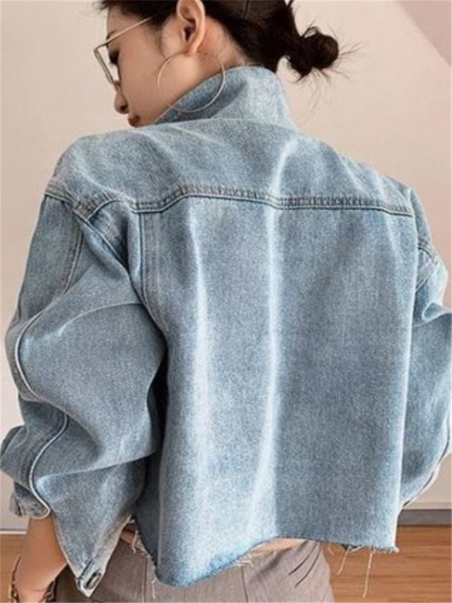 Bida Boutique Denim Patchwork Jacket M / Light Blue