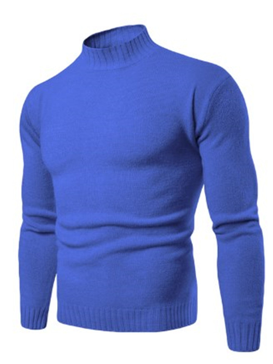 LONGBIDA Men Turtleneck Fashion Pullover Sweaters Knitwears Slim