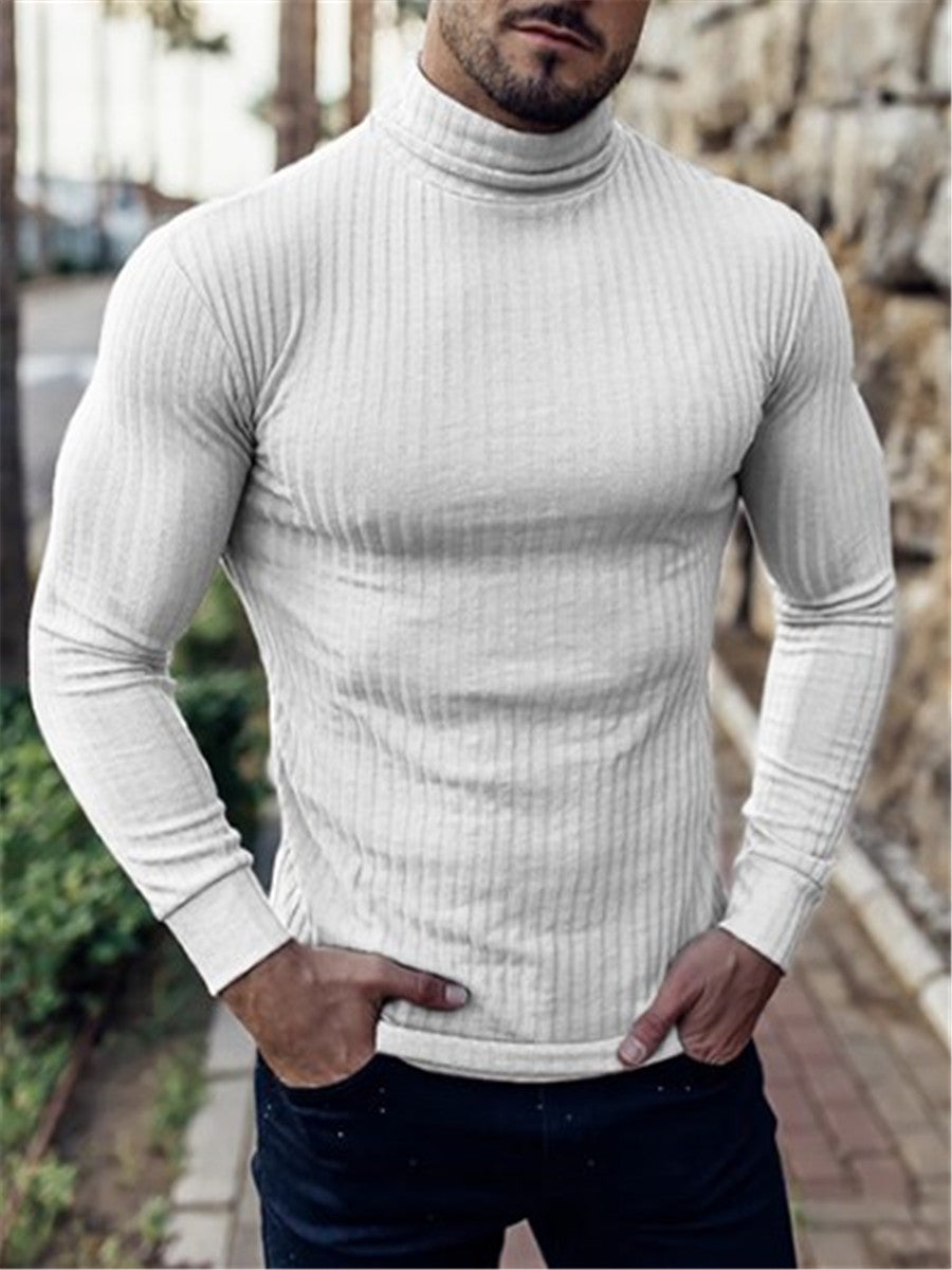 White turtleneck outlet mens slim fit