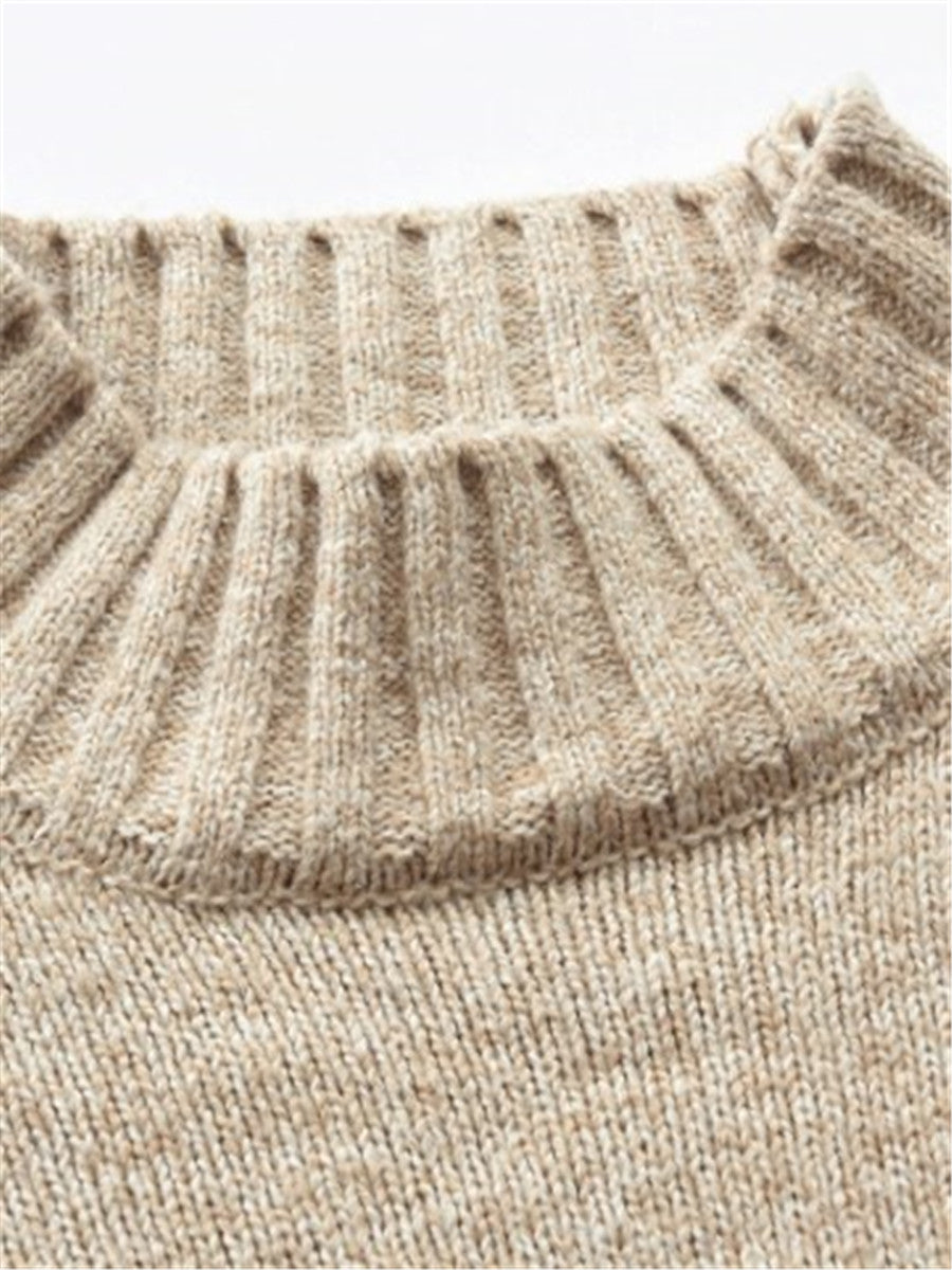 LONGBIDA Mens Classic Wool Knitwear Sweaters Thick Warm Cashmere Sweat