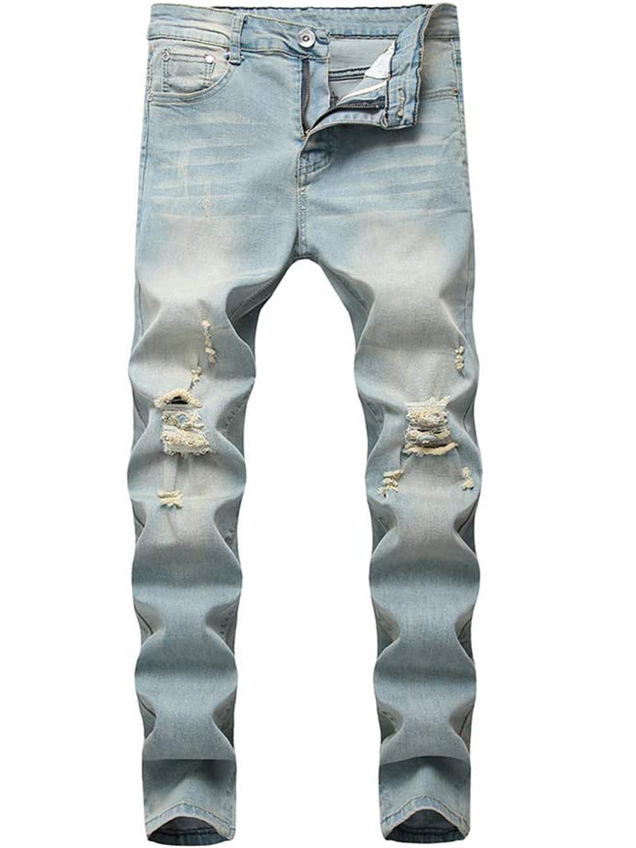 Light distressed 2024 jeans mens