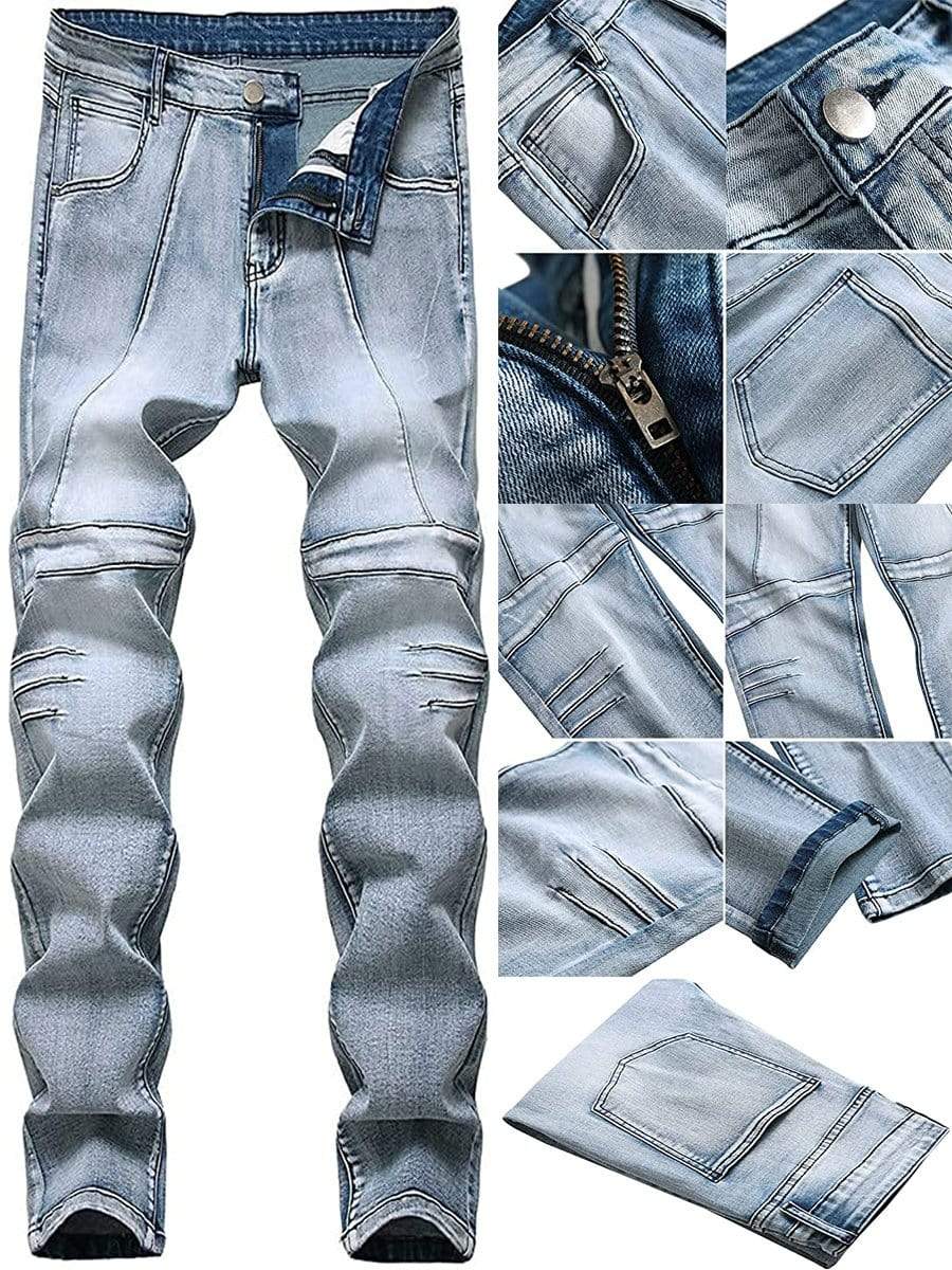 Summer Men Classic Style Casual Business Jeans Fashion Slim Stretch Ripped Denim  Pants Men's Streetwear Hip Hop Biker Trousers - AliExpress