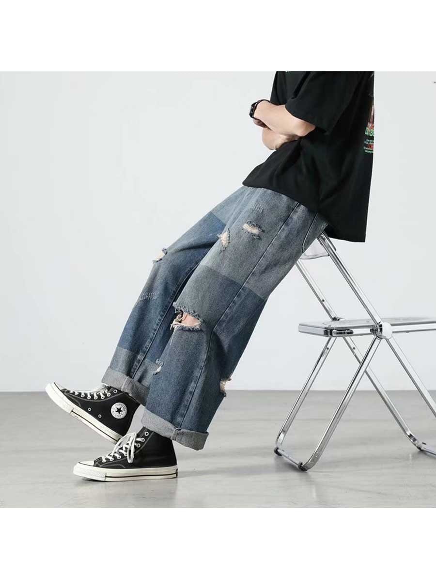 Rezo Ripped Distressed Jeans - Black X65 - FASH STOP