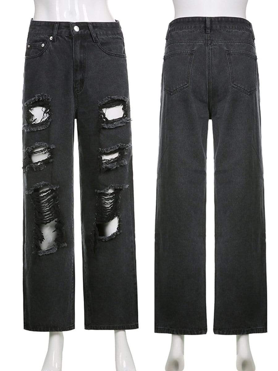 קנו אלי אקספרס | Baggy Straight Mens Cowboy Pants Retro 2022 Trend Trousers  Hip Hop Jeans for Men Grunge Y2k Broken Regular Boot Cut Summer Buggy