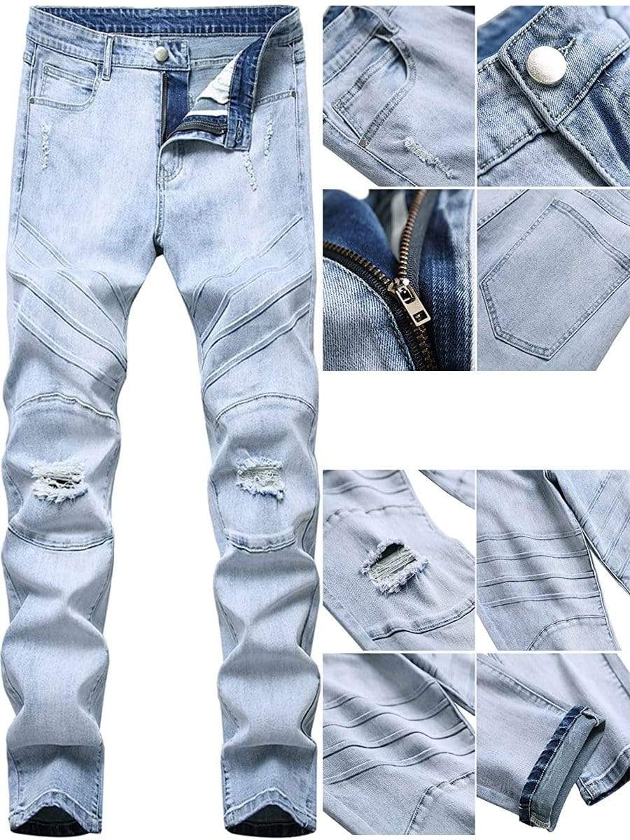 Slim fashion denim jeans mens