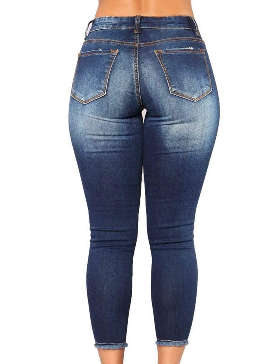 Light Blue Sexy Skinny Women Jeans Stretch Butt Lift Ripped Hole Denim Pants  Lady Clothes Girls Tight Trousers Y2k Streetwear - Jeans - AliExpress